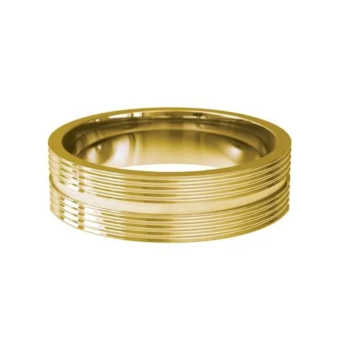 Patterned Designer Yellow Gold Wedding Ring - Orbite